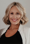 a woman smiling for the camera