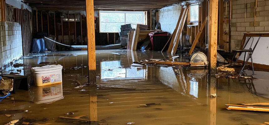 A flooded basement
