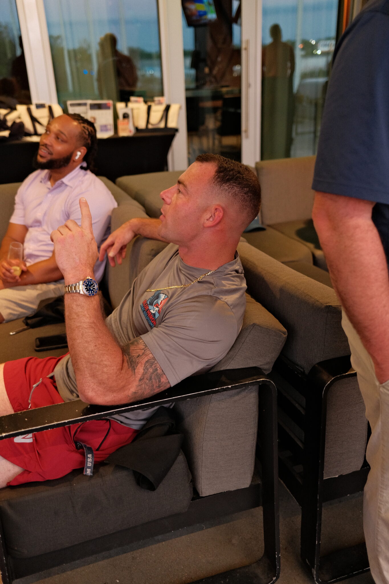 Contractors at Topgolf during Superpath pop-up event